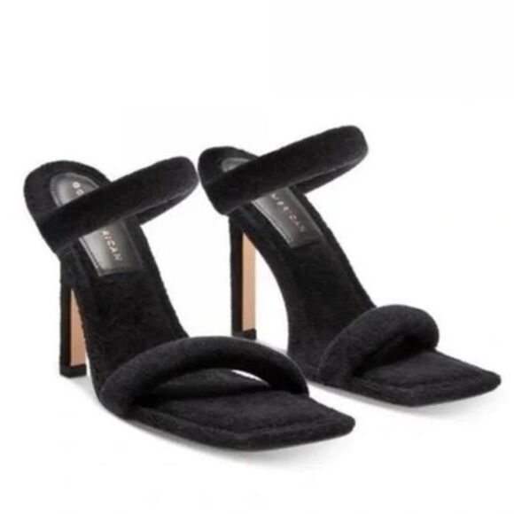 New good American Terry slip on black Square toe high heel - Picture 1 of 9